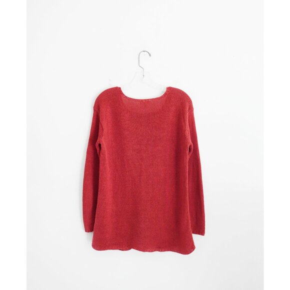 Dosa Amaranth Pink Linen Knit Long Sleeve Sweater size 3 US Large - Picture 4 of 5